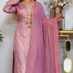 embroidery three piece